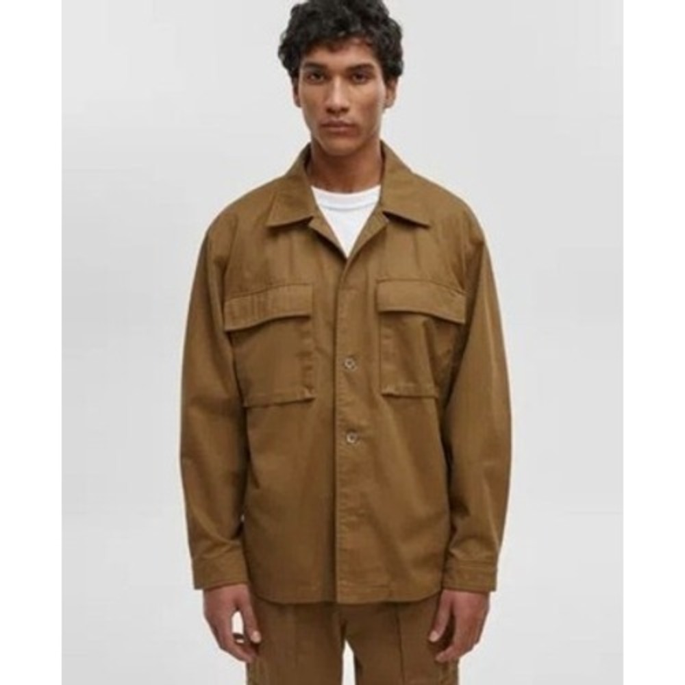 Mode of One Mens Army Brown Cotton Utility Shirt‎ Jacket 100188085MN Medium NWT